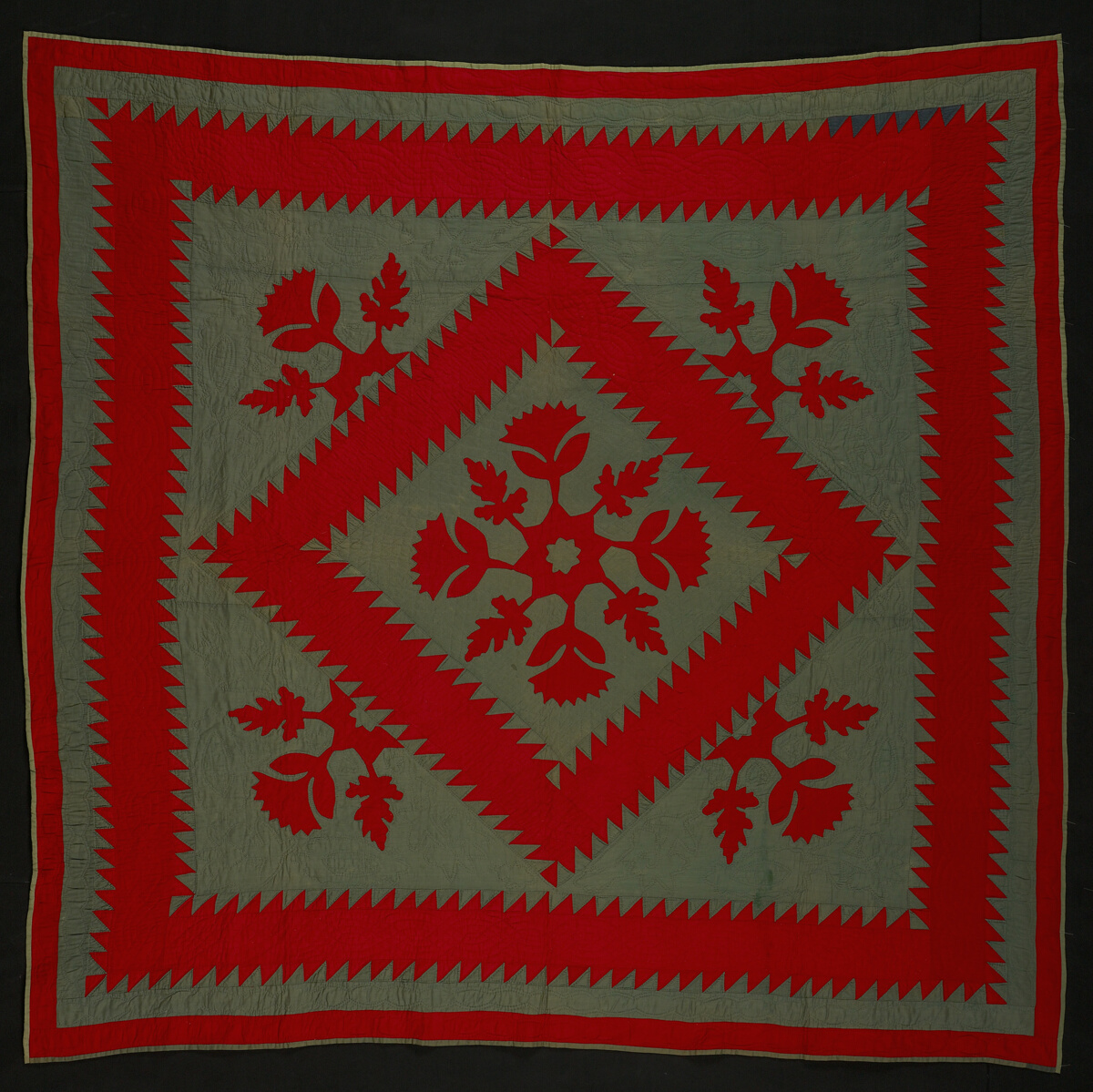 "Sawtooth" or "Jagged Square" Quilt
